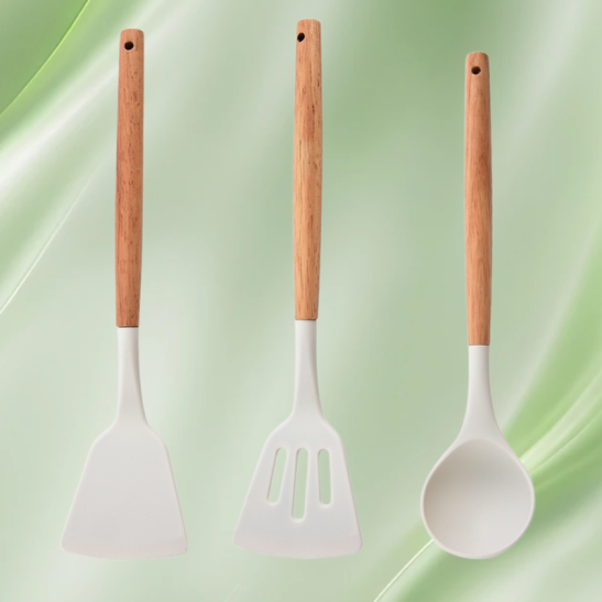 Fits the hand shape cooking spoon kitchen spoon spatula is not easy to deform thickened and flexible